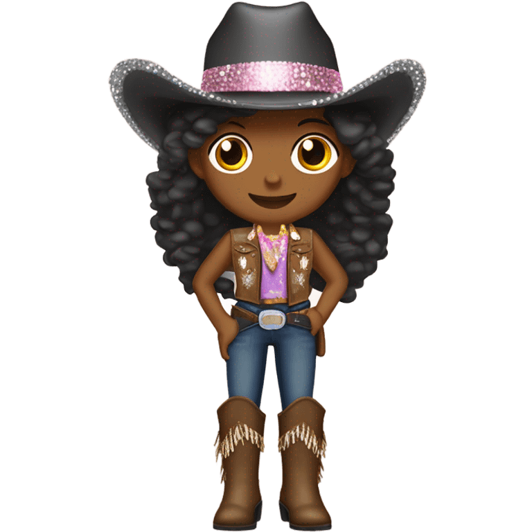 Glitter cowgirl emoji