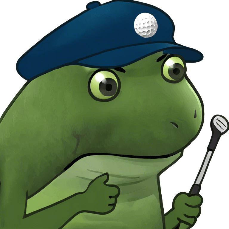 Bufo putting on a golf course emoji