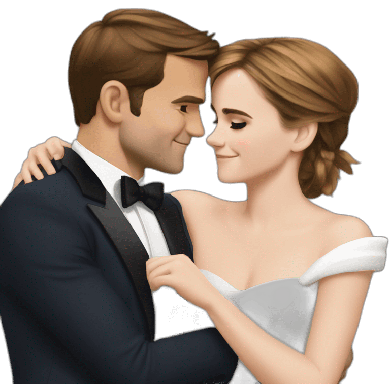 Macron huggs Emma Watson emoji