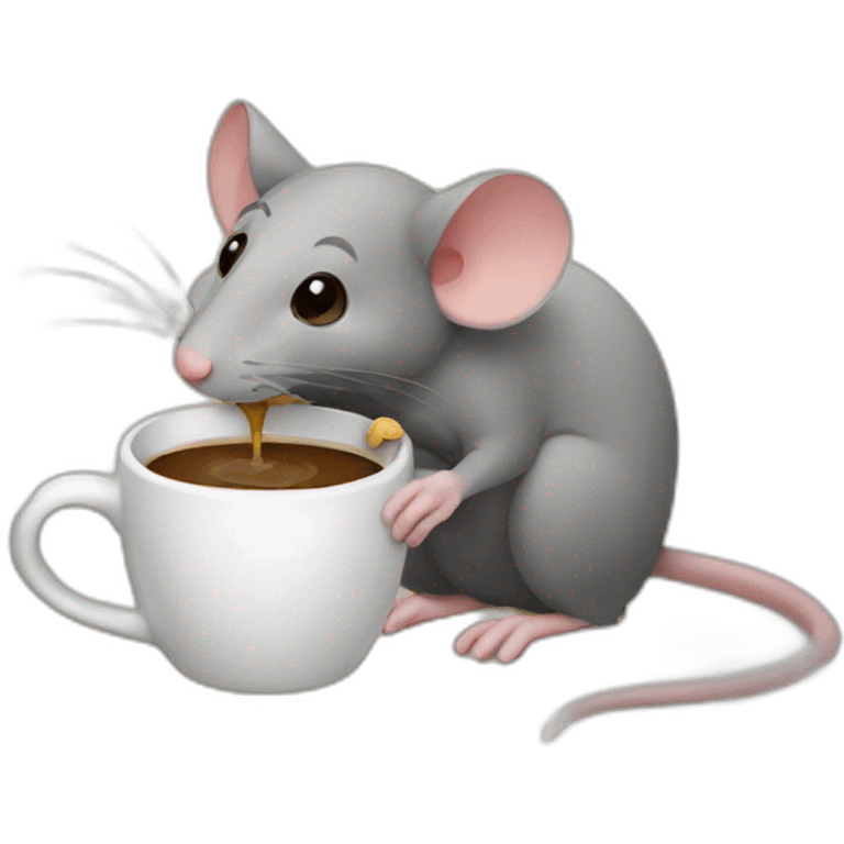 rat drinking coffee emoji