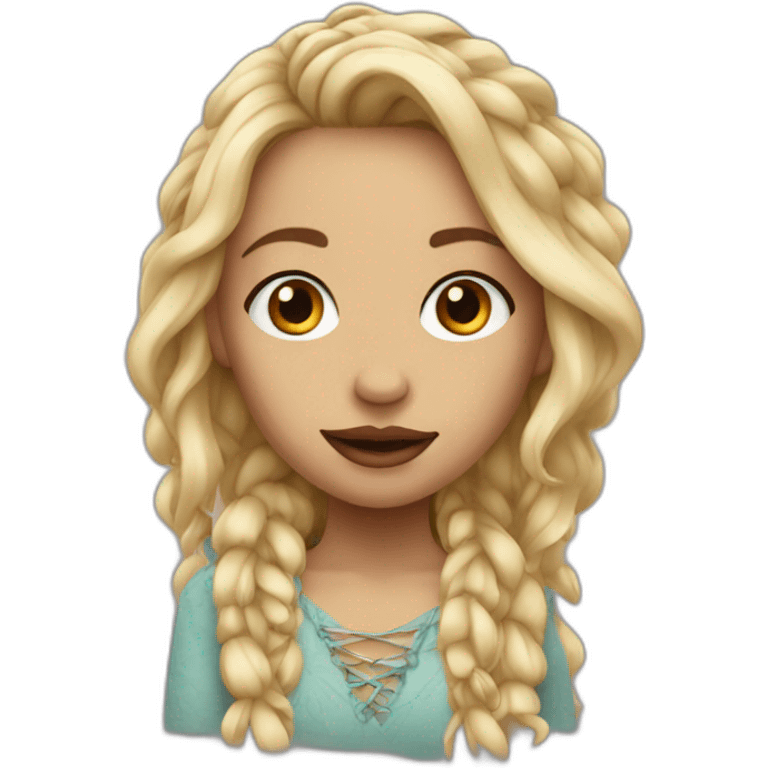 blonde boho girl with face piercings emoji