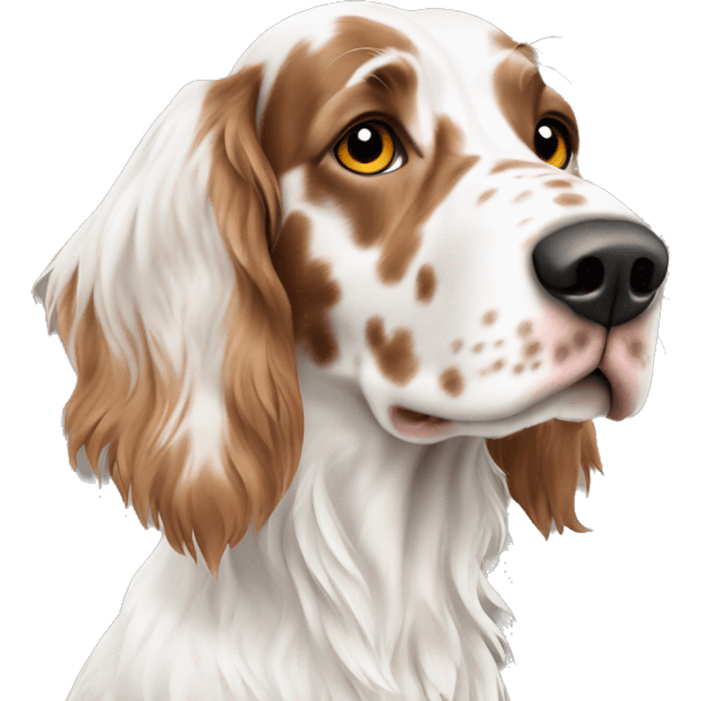 White and Brown english setter  emoji