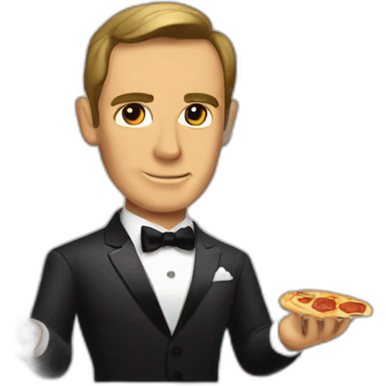 James bond making pizza emoji