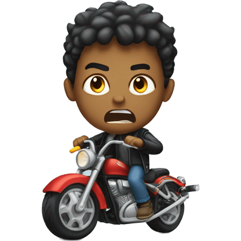 Angry boy with motorcycle emoji