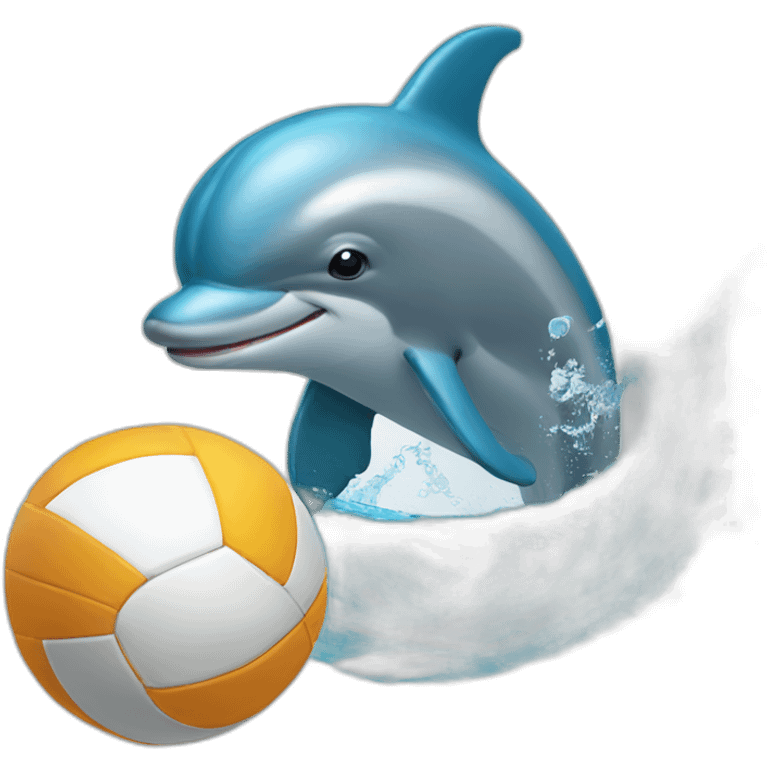 dolphin with volleyball emoji