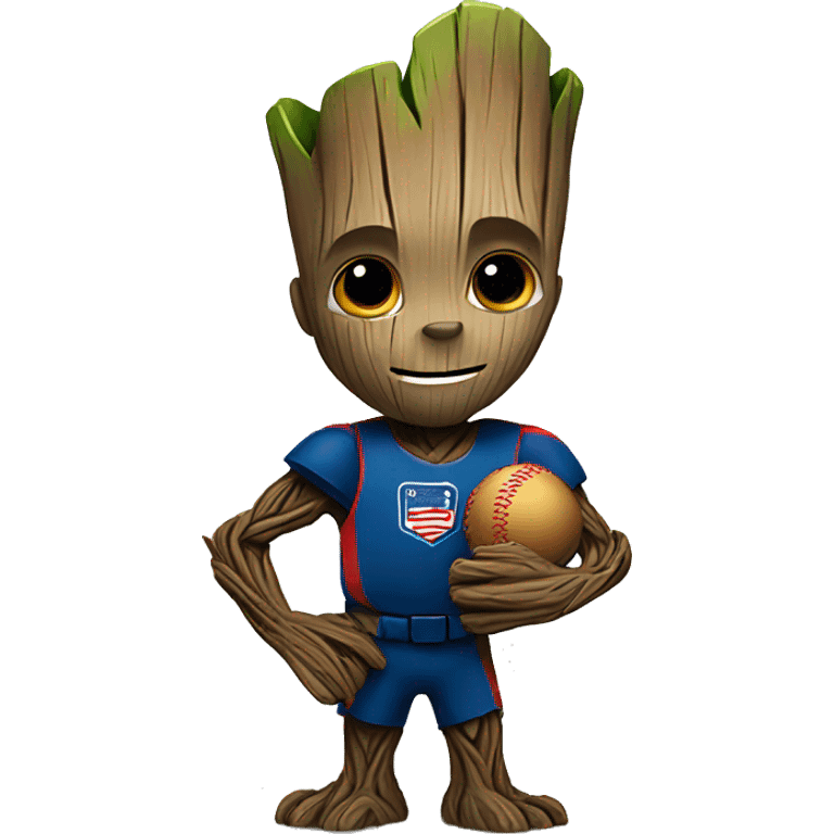 Groot holding softball emoji