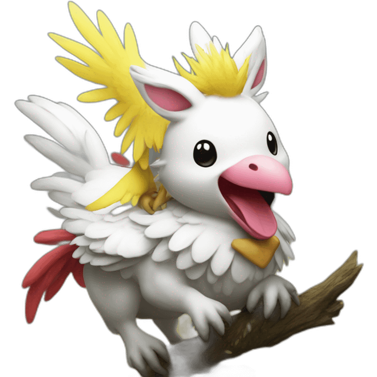 Moogle riding chocobo emoji