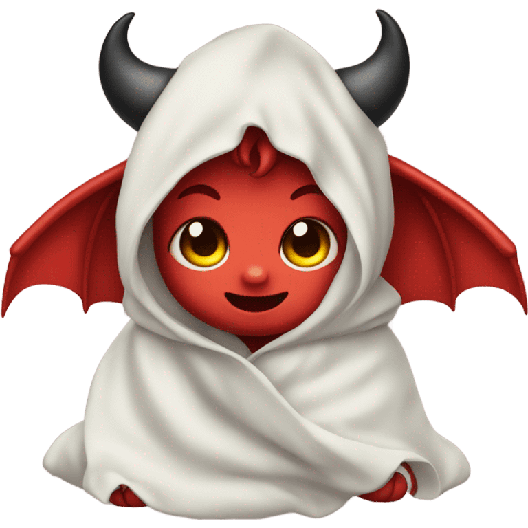 cute baby devil wearing blanket  emoji