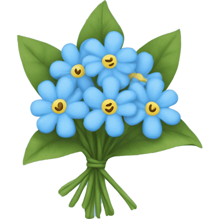 Bouquet of baby blue flowers  emoji