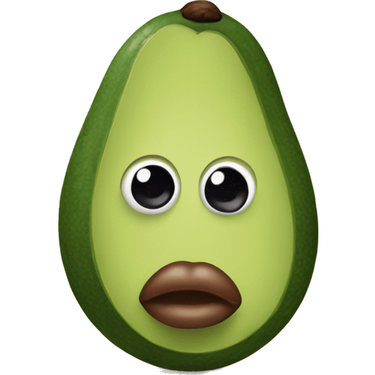 Avocado with lips and eyes emoji