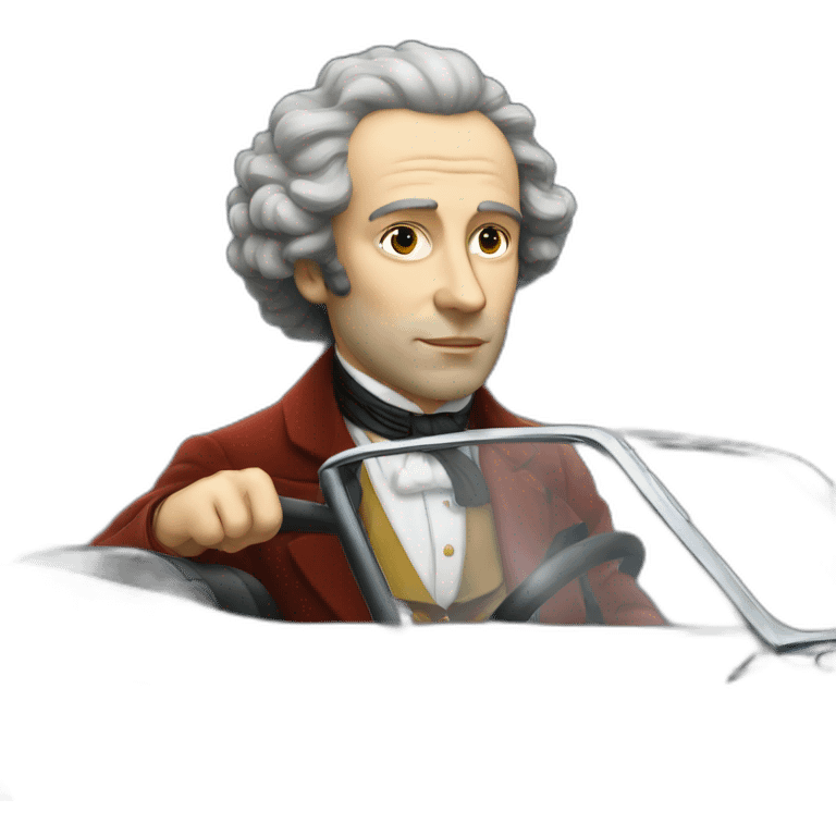 pushkin driving a cool car emoji