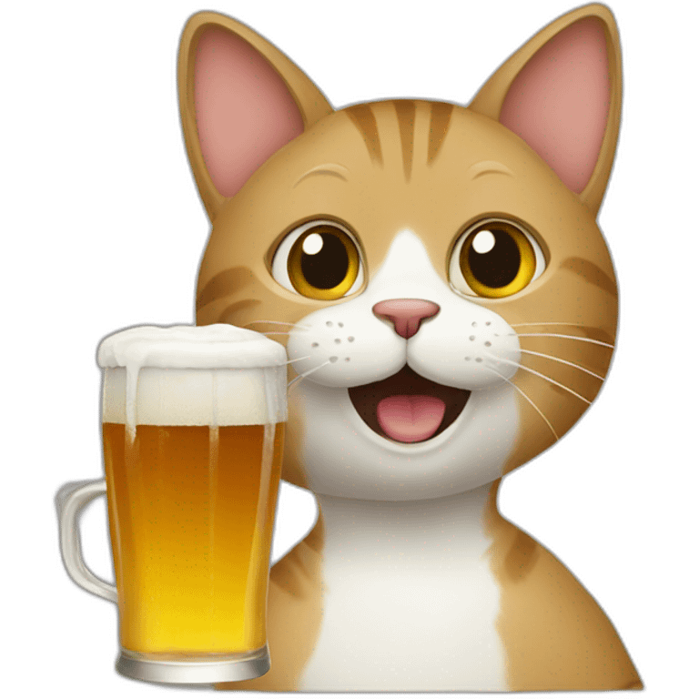 cat drinking beer emoji