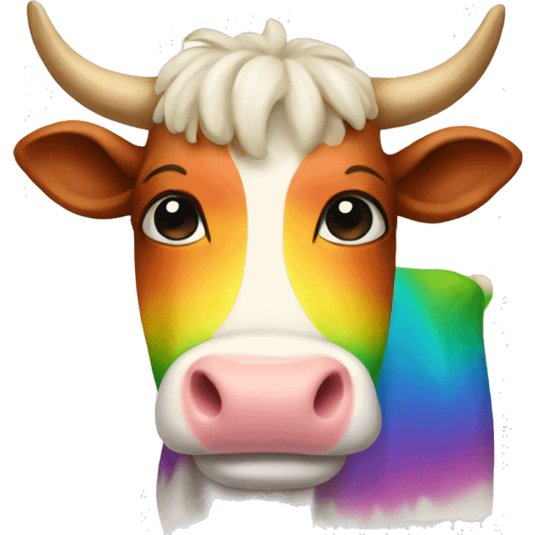 Rainbow cow emoji