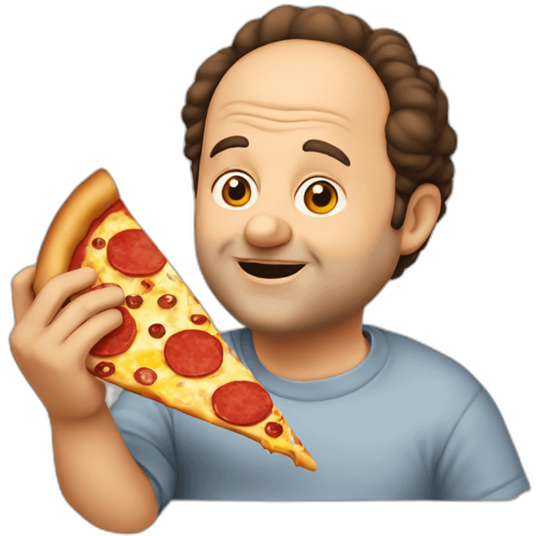 Jason Alexander eating a pizza emoji