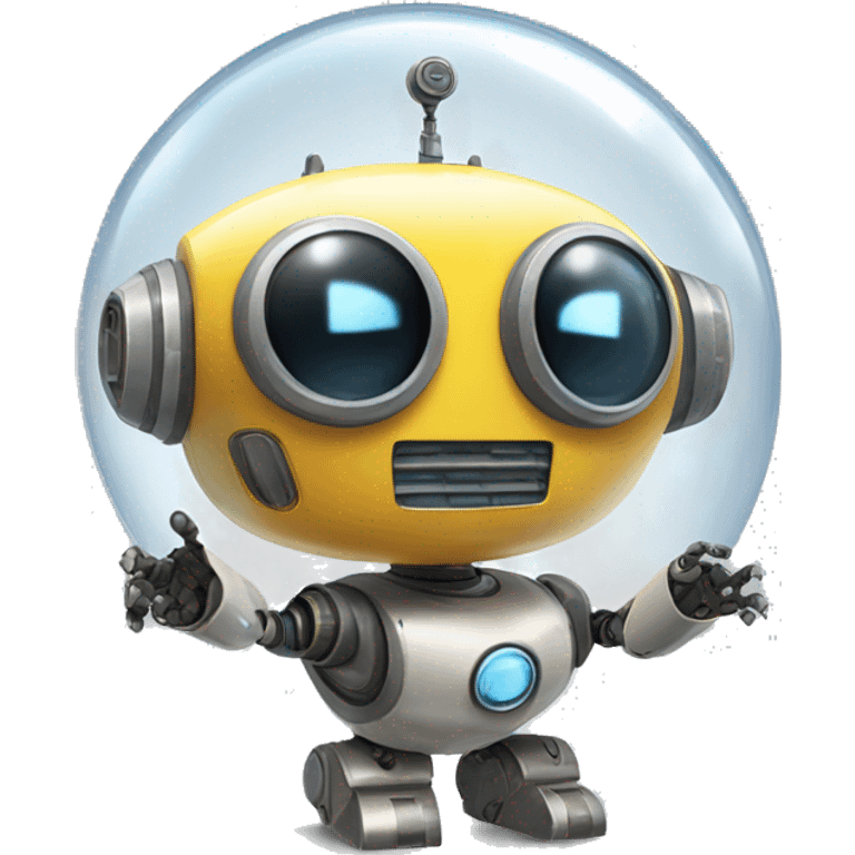 a friendly robot that says the text "paolo" in a bubble emoji