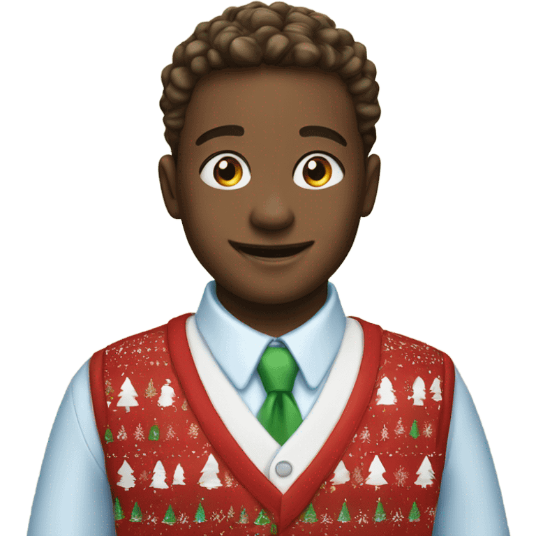 smiling boys with blue eyes in Christmas suits emoji