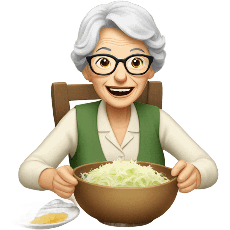 Grandma eating sauerkraut  emoji