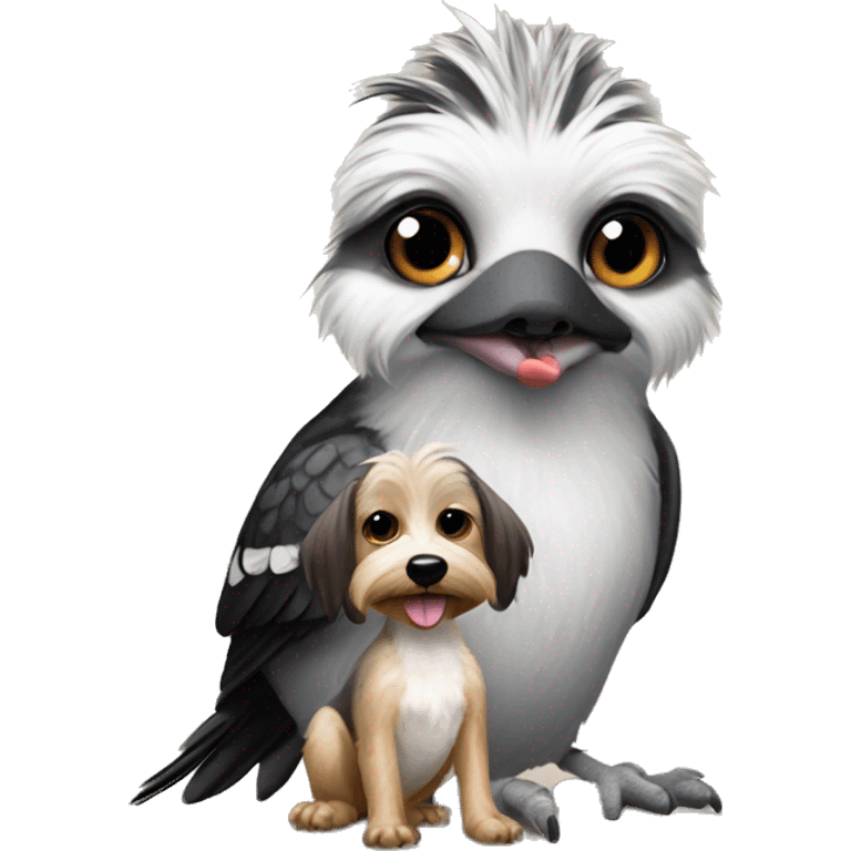 Kookaburra with a miniature Schnauzer dog  emoji