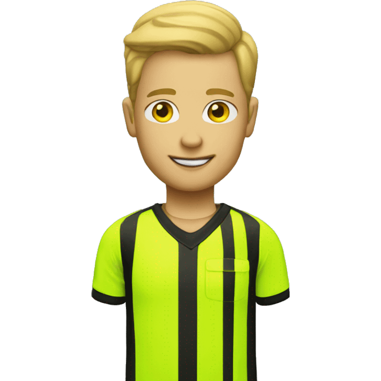 Hockey referee with pure neon yellow jersey emoji