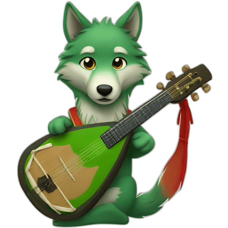 Green Wolf Balalaika emoji