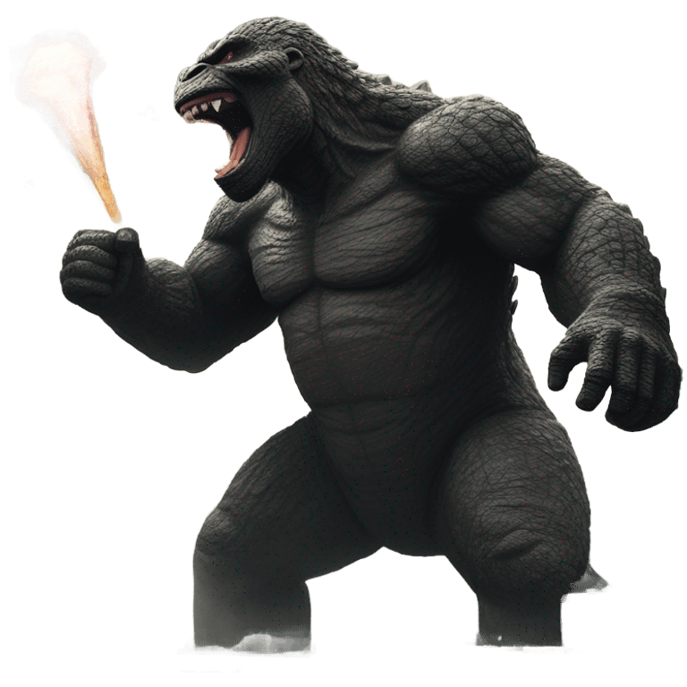 Godzilla fighting kong emoji