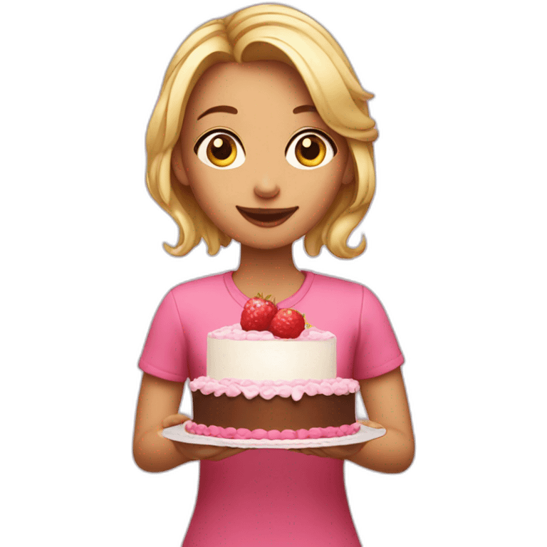 girl with cake emoji