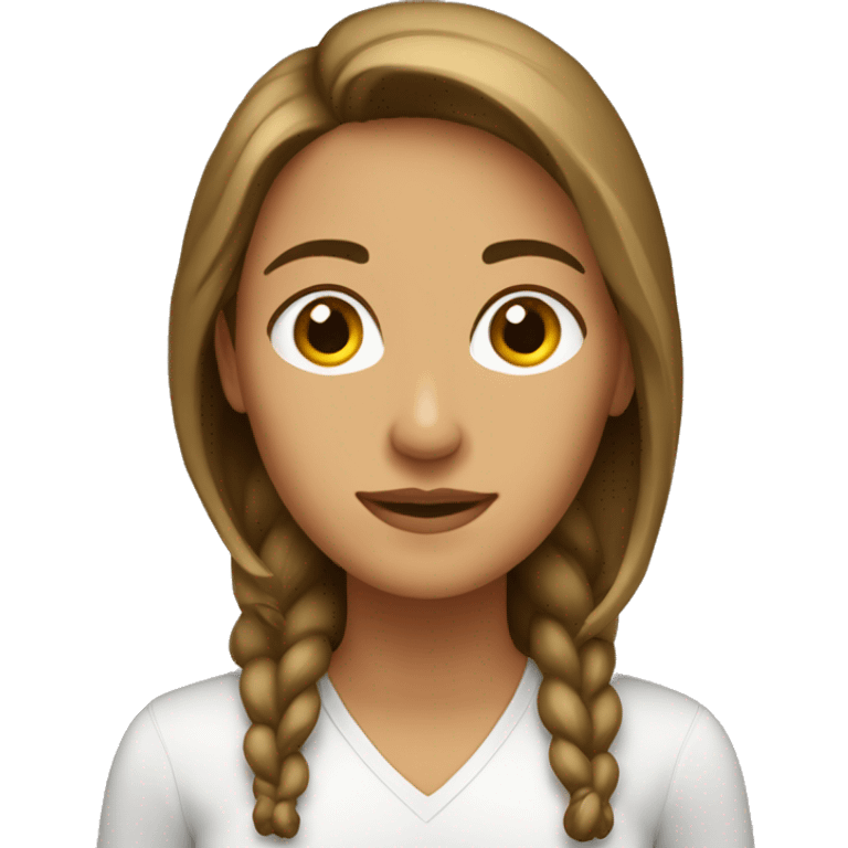 mujer con pelo largo castaño lacio emoji