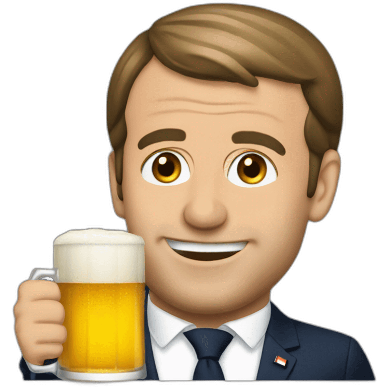 Emmanuel macron drinking a beer  emoji