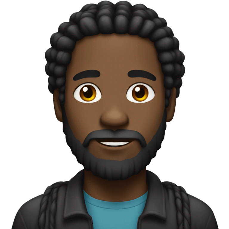 Black guy drelocks mustache and beard emoji