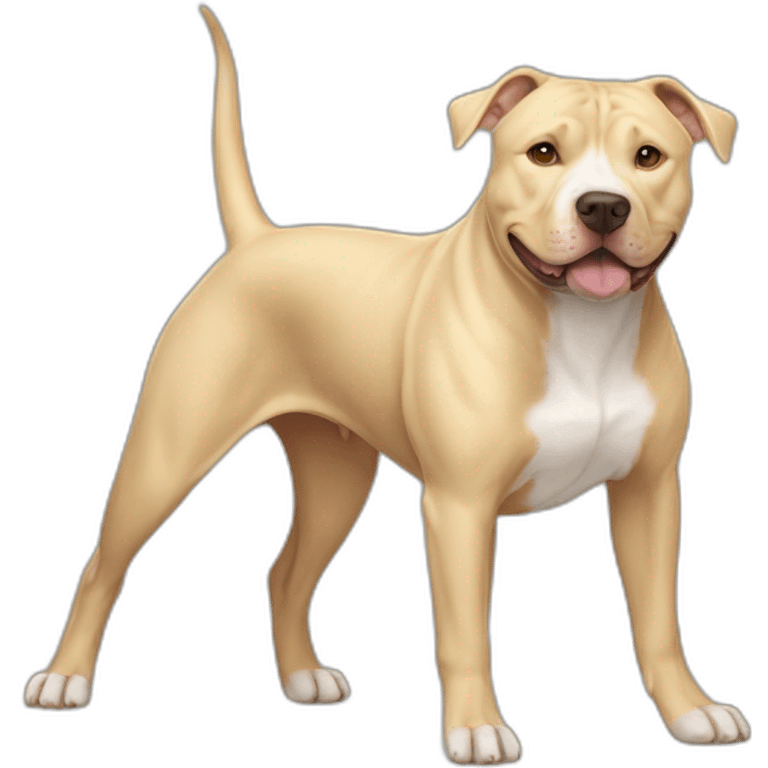 Dog mix pitbull labrator color blonde emoji