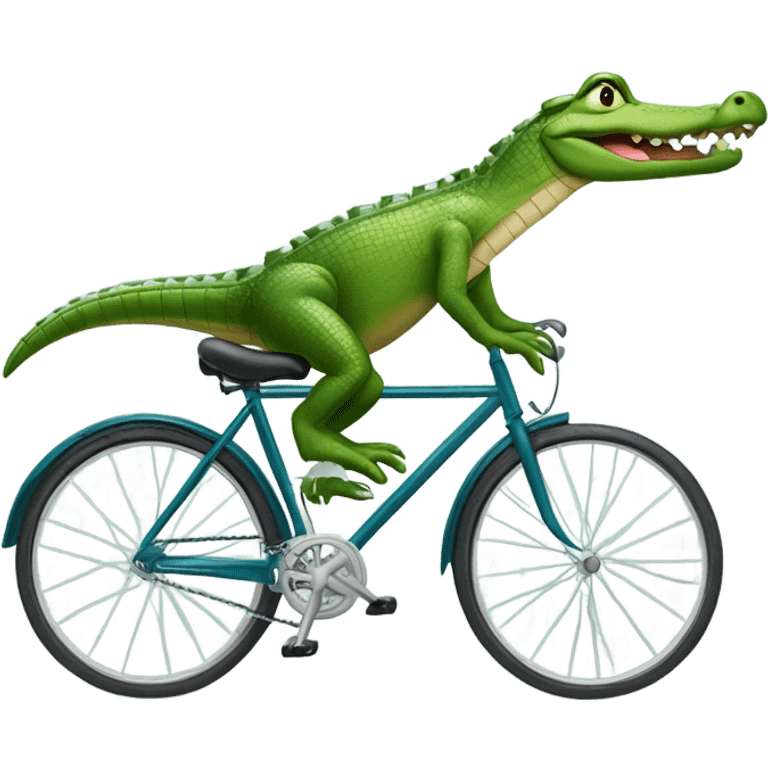 Alligator riding a bike emoji