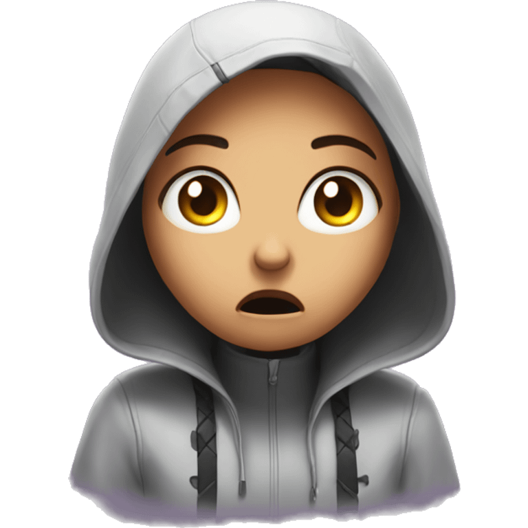 cyber girl scared emoji