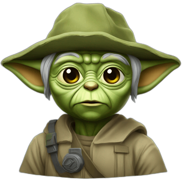 Yoda general in Ukraine in cap military  emoji