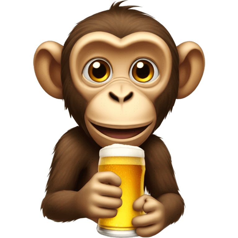 Monkey with beer emoji