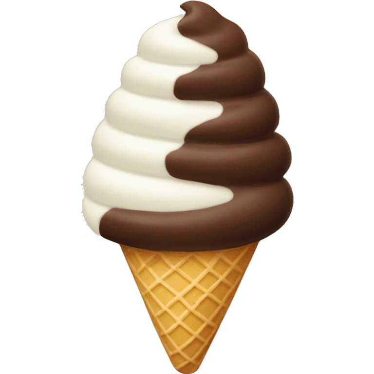 Chocolate and vanillla ice cream swirl emoji