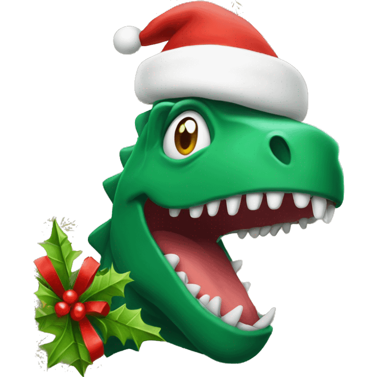 Christmas dinasour emoji