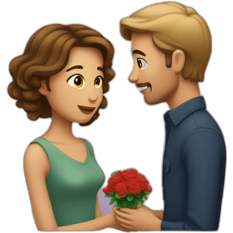 Une femme et un homme qui fond l’amour emoji