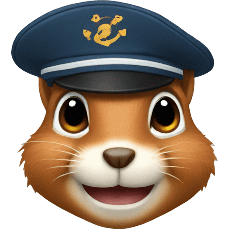 Squirrel with marine cap emoji