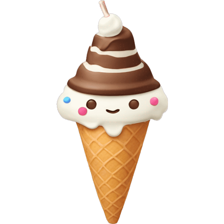 Ice cream with a hat  emoji