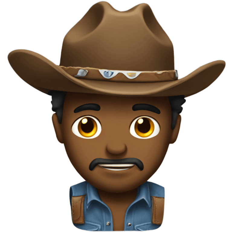 Cowboy with upside down rock on  emoji