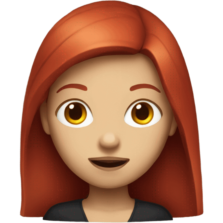 A redhaired girl like a vampire emoji