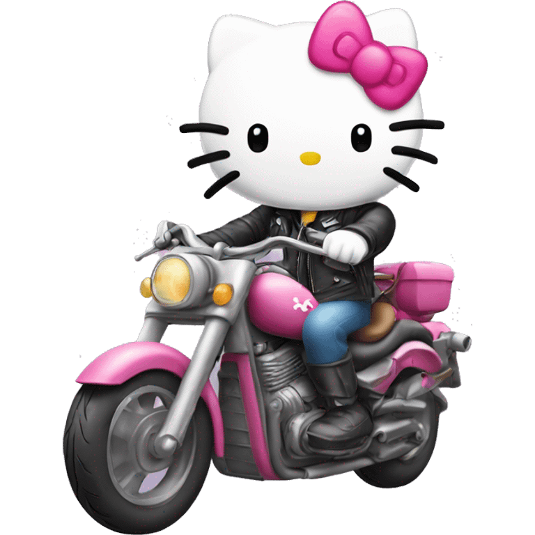 Hello kitty on a motorcycle  emoji