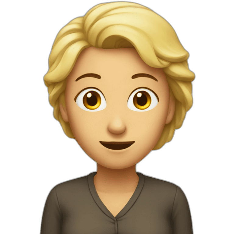 woman smyling exagerated emoji