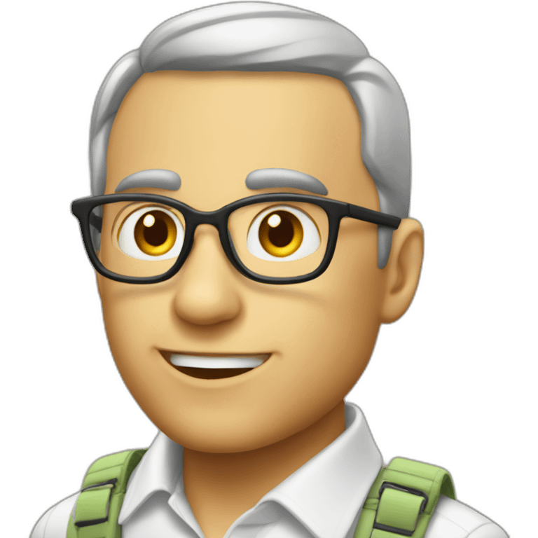 Os avec des yeux qui saute en parachute emoji