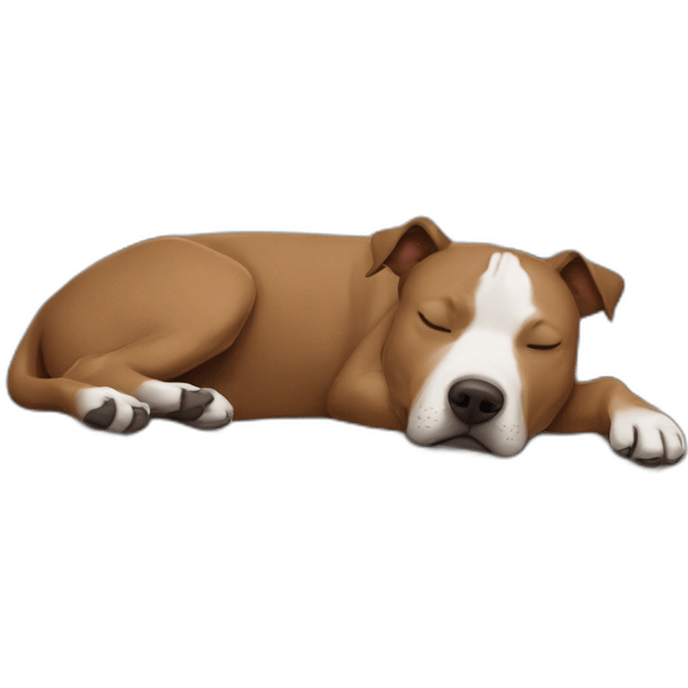 brownish-gray Staffordshire bull terrier sleeping on couch emoji