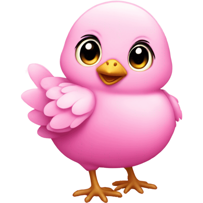 Rose pink baby chick with SPARKLES emoji