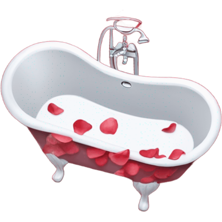 Tub with rose petals red emoji