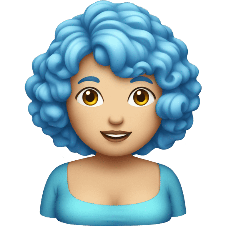 blue hair fat lady emoji