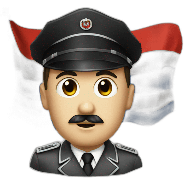 Adolph Hitler holding Russian flag emoji