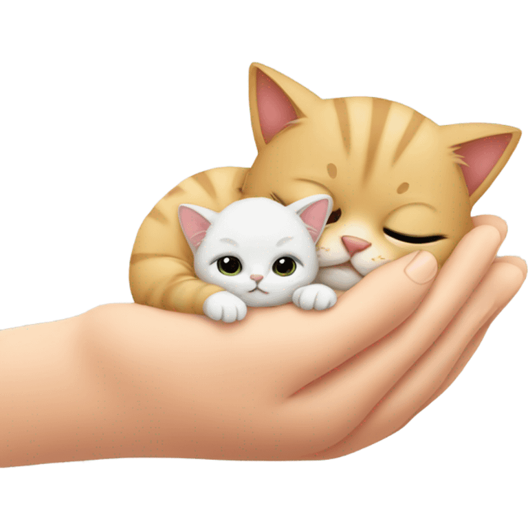 Cute cat holding baby emoji